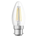 Ledvance Classic Performance LED Glühbirne B22d Kerze Fadenlampe Klar 4W 470lm - 827 Extra Warmweiß | Ersatz für 40W Ledvance Classic Performance LED Glühbirne B22d Kerze Fadenlampe Klar 4W 470lm - 827 Extra Warmweiß | Ersatz für 40W