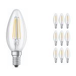 Mehrfachpackung 10x Ledvance CLASSIC LED E14 Kerze Fadenlampe Klar 4W 470lm - 840 | Ersatz für 40W Mehrfachpackung 10x Ledvance CLASSIC LED E14 Kerze Fadenlampe Klar 4W 470lm - 840 | Ersatz für 40W
