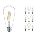 Mehrfachpackung 10x Philips Corepro LED Glühbirne E27 Edison Fadenlampe Klar 7W 806lm - 827 Extra Warmweiß | Ersatz für 60W Mehrfachpackung 10x Philips Corepro LED Glühbirne E27 Edison Fadenlampe Klar 7W 806lm - 827 Extra Warmweiß | Ersatz für 60W