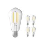 Mehrfachpackung 5x Calex Smart Tuya Wifi E27 Edison Fadenlampe 7W 806lm - 818-830 Abstimmbares Weiß | Dimmbar - Ersatz für 60W Mehrfachpackung 5x Calex Smart Tuya Wifi E27 Edison Fadenlampe 7W 806lm - 818-830 Abstimmbares Weiß | Dimmbar - Ersatz für 60W