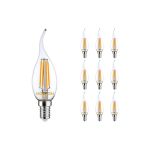 Mehrfachpackung 10x LED E14 Gebogen-tip Kerze Fadenlampe Klar 4.5W 470lm - 827 | Dimmbar - Ersatz für 40W Mehrfachpackung 10x LED E14 Gebogen-tip Kerze Fadenlampe Klar 4.5W 470lm - 827 | Dimmbar - Ersatz für 40W