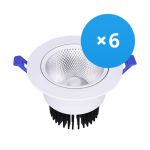 Mehrfachpackung 6x LED Deckenstrahler Rund schwenkbar 15W 1200lm 60D - 930  | 135mm - Ausschnitt 110mm - UGR <19 Mehrfachpackung 6x LED Deckenstrahler Rund schwenkbar 15W 1200lm 60D - 930  | 135mm - Ausschnitt 110mm - UGR <19
