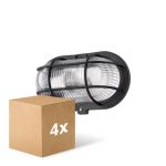 Mehrfachpackung 4x D'Lite Wandleuchte Ecco Schwarz Oval | IP44 - Geeignet für 1x E27 Mehrfachpackung 4x D'Lite Wandleuchte Ecco Schwarz Oval | IP44 - Geeignet für 1x E27