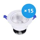 Mehrfachpackung 15x LED Deckenstrahler Rund schwenkbar 15W 1200lm 60D - 930  | 135mm - Ausschnitt 110mm - UGR