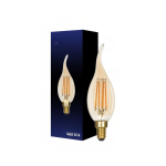 LED E14 Gebogene Spitze Kerze Fadenlampe Messing 4.1W 350lm - 822 | Dimmbar - Ersatz für 40W LED E14 Gebogene Spitze Kerze Fadenlampe Messing 4.1W 350lm - 822 | Dimmbar - Ersatz für 40W