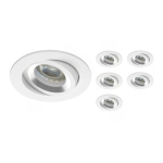 Mehrfachpackung 6x Einbau Spot Drome MR16 schwenkbar Weiß | Ausschnitt 69mm - GU10 Sockel Mehrfachpackung 6x Einbau Spot Drome MR16 schwenkbar Weiß | Ausschnitt 69mm - GU10 Sockel