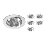 Mehrfachpackung 6x Einbau Spot Drome MR16 schwenkbar Aluminium | Ausschnitt 69mm - GU10 Sockel Mehrfachpackung 6x Einbau Spot Drome MR16 schwenkbar Aluminium | Ausschnitt 69mm - GU10 Sockel
