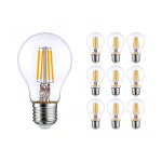 Mehrfachpackung 10x Fadenlampe LED E27 Birne Klar 4.5W 470lm - 827 | Ersatz für 40W Mehrfachpackung 10x Fadenlampe LED E27 Birne Klar 4.5W 470lm - 827 | Ersatz für 40W