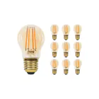 Mehrfachpackung 10x LED E27 Kugel Fadenlampe Messing 4.1W 350lm - 822 Extra Warmweiß | Dimmbar - Ersatz für 32W