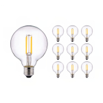 Mehrfachpackung 10x Pro LED E27 Globe Fadenlampe Klar 95mm 8W 806lm - 827 | Dimmbar - Ersatz für 60W Mehrfachpackung 10x Pro LED E27 Globe Fadenlampe Klar 95mm 8W 806lm - 827 | Dimmbar - Ersatz für 60W