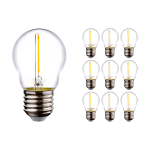 Mehrfachpackung 10x LED E27 Kugel Fadenlampe Klar 1.4W 136LM - 827 | Ersatz für 15W Mehrfachpackung 10x LED E27 Kugel Fadenlampe Klar 1.4W 136LM - 827 | Ersatz für 15W