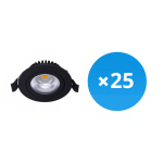 Mehrfachpackung 25x LED schwenkbar Spot Schwarz Rund 6W 550lm 60D - 927  | 85mm - IP54 - Dimmbar - Höchste Farbwiedergabe Mehrfachpackung 25x LED schwenkbar Spot Schwarz Rund 6W 550lm 60D - 927  | 85mm - IP54 - Dimmbar - Höchste Farbwiedergabe