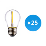 Mehrfachpackung 25x LED E27 Kugel Fadenlampe Klar 1.4W 136LM - 827  | Ersatz für 15W Mehrfachpackung 25x LED E27 Kugel Fadenlampe Klar 1.4W 136LM - 827  | Ersatz für 15W