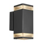 Nordlux Elm Applique Murale Aluminium Noir | IP44 - Convient pour 2x GU10 Nordlux Elm Applique Murale Aluminium Noir | IP44 - Convient pour 2x GU10