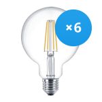Lot 6x Philips Corepro LED Globe E27 Filament Claire 95mm 7W 806lm - 827 Blanc Très Chaud | Équivalent 60W Lot 6x Philips Corepro LED Globe E27 Filament Claire 95mm 7W 806lm - 827 Blanc Très Chaud | Équivalent 60W