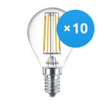 Lot 10x Philips Corepro LED Lustre E14 Boule Filament Claire 4.3W 470lm - 827 Blanc Très Chaud | Équivalent 40W Lot 10x Philips Corepro LED Lustre E14 Boule Filament Claire 4.3W 470lm - 827 Blanc Très Chaud | Équivalent 40W
