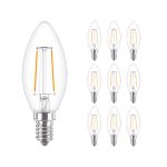 Lot 10x Philips Corepro LED Bougie E14 Filament Claire 2W 250lm - 827 Blanc Très Chaud | Équivalent 25W Lot 10x Philips Corepro LED Bougie E14 Filament Claire 2W 250lm - 827 Blanc Très Chaud | Équivalent 25W