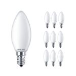 Lot 10x Philips Corepro LED Bougie E14 Dépolie 4.3W 470lm - 827  | Remplacement 40W Lot 10x Philips Corepro LED Bougie E14 Dépolie 4.3W 470lm - 827  | Remplacement 40W