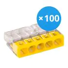 Lot 100x Wago 2273-205 Bornes de raccordement à levier Compact | 5 Câble connexion -