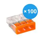 Lot 100x Wago 2273-203 Bornes de raccordement à levier Compact | 3 Câble connexion -