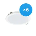 Lot 6x Philips Spot encastrable LED DN065B Métal Blanc 12W 1200lm 110D - 830  | 175mm - Diamètre 150mm - IP20