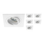 Lot 6x Encastré Spot Boxi MR16 inclinable Blanc | Diamètre 80mm - GU10 Culot Lot 6x Encastré Spot Boxi MR16 inclinable Blanc | Diamètre 80mm - GU10 Culot