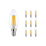 Lot 10x LED E14 Bougie Filament Claire 4.5W 470lm - 827 | Remplacement 40W Lot 10x LED E14 Bougie Filament Claire 4.5W 470lm - 827 | Remplacement 40W