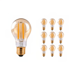 Lot 10x Filament LED E27 Poire Ambre 7.2W 630lm - 822  | Dimmable - Remplacement 50W Lot 10x Filament LED E27 Poire Ambre 7.2W 630lm - 822  | Dimmable - Remplacement 50W