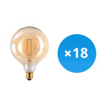 Lot 18x LED E27 Globe Filament Ambre 125mm 7.2W 630lm - 822  | Remplacement 60W Lot 18x LED E27 Globe Filament Ambre 125mm 7.2W 630lm - 822  | Remplacement 60W